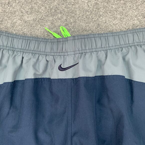 Nike Shorts Mens L Large Navy Colorblock Swimming Water Beach Swim Lined Trunks - Picture 9 of 14